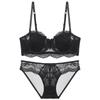 Ropa interior de encaje sexy de estilo francés para mujer, media copa, sin tirantes, antideslizante, hermoso sujetador de espalda, pecho grande, pequeño, traje 0909.