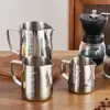 Bestseller transfronterizo jarra para latte art de acero inoxidable 304 con escala y pico puntiagudo, utensilio para café jarra espumadora de leche 350ml