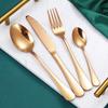 Fábrica atacado 1010 aço inoxidável conjunto de louça hotel Western steak faca garfo colher quatro peças conjunto de apoio logotipo