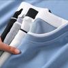 Suéter Waffley para Hombre Primavera y Otoño Camiseta de Manga Larga Diseño de Peso Pesado Sentido del Diseño Camiseta Falsa de Dos Piezas Marca de Moda Camisa Básica Holgada