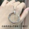 Colar com Pingente de Zircônia Círculo de Fada Zircônia Micro-Cravejada Seiko Cabeça e Cauda de Diamante Banhado a Ouro 18K Pingente Grosso Atacado