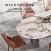 Mesa de Comedor Rectangular de Pizarra Estilo Italiano Huabaiyue con Juego de Sillas, Mesa y Sillas de Comedor Rectangulares Comerciales, Pizarra Personalizada Minimalista para Uso Doméstico
