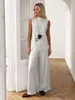 Conjunto de Chaleco y Pantalón Largo Transfronterizo Estilo Europeo y Americano Primavera/Verano 2026 Nuevo Ropa de Casa para Mujer Chaleco sin Mangas Pantalón de Pierna Ancha Conjunto Casual