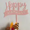 Paquete de 10 banderines acrílicos de feliz cumpleaños, suministros para hornear, decoración y disfraces