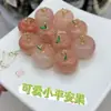 Flor de Melocotón Xinjiang Seda Dorada Jade Manzana Pequeña Fruta de la Paz Colgante Cadena para Clavícula Collar de Jade Natural