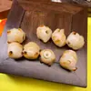 Colgante de caricatura tallado en semilla de Bodhi asada al carbón, cuentas budistas coleccionables, pulsera, cuentas sueltas hechas a mano para DIY
