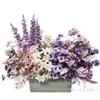 Arreglo de Piso para Boda Púrpura Romántico Banquete de Compromiso Diseño Salón de Bodas Escenario Guía de Camino Flor Decoración de Boda Arte Floral Artificial