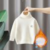 Camiseta básica de cuello alto para niños Otoño e Invierno 2025 Tejido de punto de terciopelo suave y ceroso para niños Bebé Invierno Tejido de punto de terciopelo