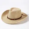 Sombrero de Sol de Ala Ancha Grande para Mujer para Viaje a la Playa, Sombrero de Protección Solar para Vacaciones, Nuevo Sombrero Vaquero Occidental de Playa Verano 2025