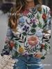 Comercio exterior transfronterizo 2024 otoño e invierno nuevo Amazon TEMU popular para mujer suéter con estampado floral 3D para mujer