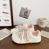 Zapatillas Rosas Puff para Niñas Ugly Cute 2025 Primavera y Otoño Nuevo Diseño de Nicho Estilo Coreano Estudiante Deportivas Blancas