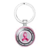 Llavero Rosa de la Esperanza de Venta Caliente Transfronterizo Colgante Conmemorativo de Beneficencia Llavero de Cristal Pequeño Regalo