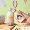 Las pegatinas para tazas de café son impermeables, de transferencia de cristal, transparentes, etiquetas autoadhesivas, decorativas, de alto valor estético, sencillas, estilo americano, desechables para bebidas