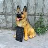Manualidades de Resina para Exterior Simulación Perro Lobo Pequeño Villa Patio Adornos de Escritorio Escultura Perro Pastor Alemán