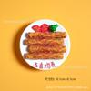 Ímãs de Geladeira de Resina de Comida Chinesa Simulada, Adesivos Magnéticos 3D em Formato de Oden Caranguejo Pastelaria, Atacado de Alimentos