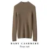 Outono/Inverno 2025 100% Caxemira Pura Oferta Especial Novo Estilo Suéter Feminino Elegante Temperamento Camada Interna Ajustado Manga Longa Camada Base