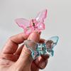 Estilo coreano Novos acessórios de cabelo de celebridades da Internet Grampo de borboleta feminino Cor sólida Transparente Headwear Rabo de cavalo para trás Cabelo Grampo superior elegante