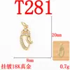 Colar Brincos Pingente Letra Minúscula DIY Diamante Microcravejado Ouro 18K Preservação de Cor Popular Transfronteiriço Joias Pingente de Cobre Puro