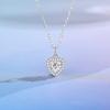Transmisión en Vivo Mismo Estilo Collar Corazón de Plata de Ley S925 con Diamante Rosa para Mujer Micro-engastado con Diamante Blanco Regalo 520 Día de San Valentín para Novia