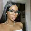 Gafas Cuadradas Negras Gruesas Estilo Retro Simples Sin Graduación para Mujeres con Rostros Grandes, Efecto Adelgazante, Modernas, Elegantes, Versátiles Gafas Urbanas para Hombres