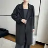 Abrigo de lana de longitud media de doble cara para otoño e invierno para mujer, nuevo abrigo de lana de alta gama ajustado, chaqueta blazer de lana para mujer