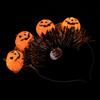 Diadema de calabaza para Halloween con luz LED, accesorio luminoso para el festival de fantasmas, Lester
