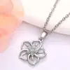 Collar Romántico Transfronterizo de Girasol Flor de Cerezo de Gama Alta Nuevo para Mujer Cadena para Clavícula de Chica de Banquete de Gama Alta de Plata