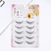 Natural Artificial Cinco Pares de Maquillaje Nude Pestañas Cómicas Tallo Transparente Suave Puntas Cruzadas Rizadas Pestañas Postizas Venta al por Mayor