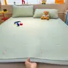 Juego de tres piezas de alfombrilla de seda helada de enfriamiento de dibujos animados clase A para verano, dormitorio de estudiante, alfombrilla suave con aire acondicionado, lavable a máquina 1