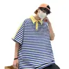 Camiseta Retro de Solapas a Rayas con Bloques de Color para Hombre, Nuevo Estilo Verano 2026, Tendencia Nacional Manga Corta Ins Marca de Moda Polo de Manga Corta