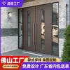 Puerta de bisagra de aluminio fundido transfronterizo puerta de villa puerta doble puerta giratoria fuera de eje entrada luz de lujo personalización dividida hijo-madre