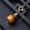 Contas redondas de ágata de cristal natural, pequenos pingentes, acessórios para pulseiras, colares, acessórios DIY, fechos universais, pingentes de bolsa