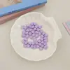 Cuentas sueltas acrílicas de colores perlados en forma de corazón para accesorios de joyería DIY, color macarrón, corazón color crema, cuentas separadoras para correa de teléfono