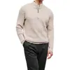 Suéter de punto trenzado con media cremallera, talla europea grande para hombre, superventas transfronterizo, estilo 'old money', casual de negocios, otoño e invierno, venta al por mayor de fábrica