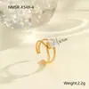 Anillo de Acero Inoxidable con Circonita Incrustada Estilo de Moda Transfronterizo Chapado en Oro de 18K Lujo Accesible Anillo de Acero de Titanio Joyería de Mano Ajustable