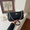 Comercio exterior cadena artística tachonada única nueva vintage ligera de moda bandolera hombro baguette pequeño cuadrado para mujer