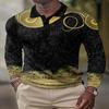 Polo básico de manga larga con estampado 3D para primavera y verano de 2023, comercio exterior transfronterizo, popular, de fábrica