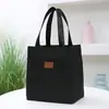 Nueva bolsa de almuerzo minimalista de gran capacidad para llevar comidas al trabajo; bolsa para lonchera aislada con papel de aluminio, bolsa de mano, bolso pequeño