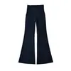 Pantalones de Yoga Drapados de Cintura Alta, Moda de Verano Versátiles Ajustados de Color Sólido Casual Largos hasta el Suelo para Mujer