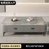 Mesa de centro de pizarra y mueble de TV, sala de estar moderna minimalista para el hogar, lujo ligero, almacenamiento con múltiples cajones, mesa de centro de pie