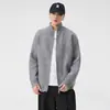 Chamarra de punto de alta gama con cierre para hombre, otoño e invierno, estilo relajado, chamarra casual, cálida, cuello alto, cárdigan suéter, moderna