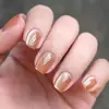 Unhas Usáveis Marrom Chá Olho de Gato Cor Sólida, Formato Quadrado Curto, Manicure Suave, Efeito Clareador, Versátil para o Dia a Dia, Unhas Postiças Removíveis