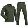 Macacão tático Han Ye elástico de secagem rápida, uniforme tático de manga comprida respirável, macacão tático de camuflagem para serviço urbano, atacado do fabricante
