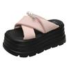 Sandalias de Plataforma Gruesa para Aumentar la Altura para Mujer 2025 Primavera Nuevo Uso Exterior Pequeñas Pantuflas Zapatos de Playa Modernos y Versátiles
