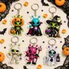 Set de 6 Llaveros Planos 2D de Alienígena para Halloween, Divertido Colgante Acrílico de Alienígena Espacial