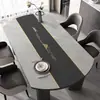 Jogo Americano Oval para Mesa de Jantar, À Prova d'Água, À Prova de Óleo, Não Lavável, Luxo Leve, Sensação de Alta Qualidade, Protetor de Tampo de Mesa Redondo Dobrável