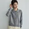 Suéter cárdigan de punto holgado con sentido de diseño, reductor de edad, nuevo diseño Otoño/Invierno 2026 para mujer, prenda exterior, top