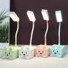 Desenho animado fofo animal de estimação carregando pequena lâmpada de mesa LED dobrável USB crianças carregando proteção para os olhos luz noturna de mesa logotipo personalização