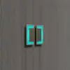 Nova Maçaneta de Porta Semicircular em Madeira Maciça Estilo Chinês em Estoque Placa de Alumínio Esculpida Maçaneta de Porta de Vidro Deslizante de Abertura Dupla para Hotel Estilo Luxo Leve