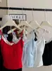 Camisola Sin Mangas con Adorno de Encaje y Lazo Estilo Coreano para Mujer, Top Base Ajustado Sexy Estilo Puro Deseo de Verano